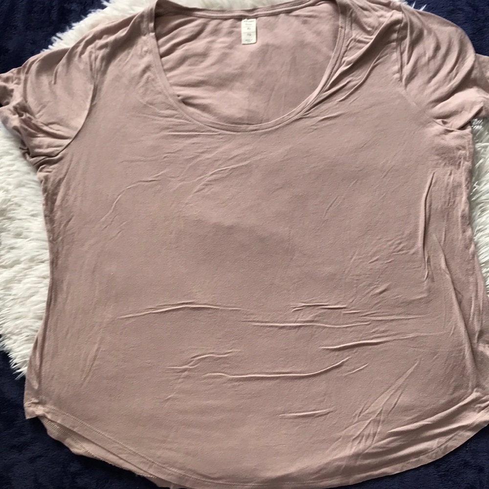 Old Navy Luxe Round Neck Beige T-Shirt